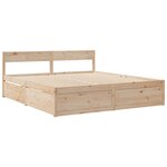 vidaXL Lit avec tiroirs et matelas 200x200 cm bois massif de pin