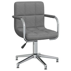 vidaXL Chaise pivotante de salle à manger Gris clair Tissu