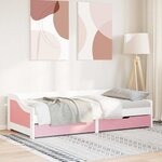 vidaXL Lit de jour et 2 tiroirs sans matelas IRUN blanc rose 90x200 cm