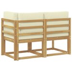 vidaXL Canapé d’extérieur milieu et coin avec coussin 2 Pièce Blanc