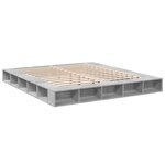 vidaXL Cadre de lit gris béton 200x200 cm bois d'ingénierie