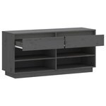 vidaXL Armoire à chaussures Gris 110x34x52 cm Bois de pin massif