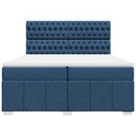vidaXL Sommier à lattes de lit avec matelas Bleu 200x200 cm Tissu