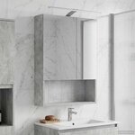 vidaXL Armoire Miroir de Salle de Bain Gris béton 50 x 14 5 x 70 cm