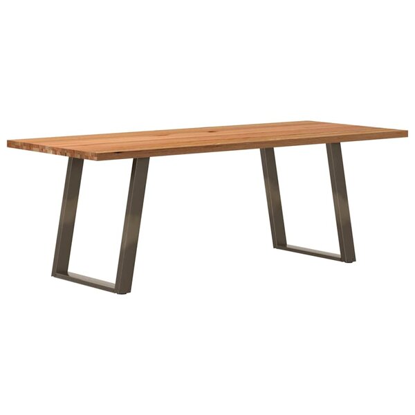 vidaXL Table à manger marron clair bois de chêne massif rectangulaire