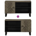 vidaXL Meuble TV noir 80x33x46 cm bois massif de manguier