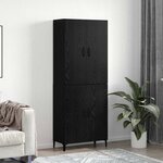 vidaXL Haut Armoire 2 Pièces Chêne noir Bois d'ingénierie