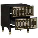 vidaXL Table de chevet 40x33x46 cm Bois de manguier solide