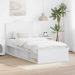 vidaXL Cadre de lit avec tête de lit Blanc 90 x 200 cm Pin massif