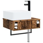 vidaXL Basin de lavage mural Bois ancien 53 x 35 x 39 cm