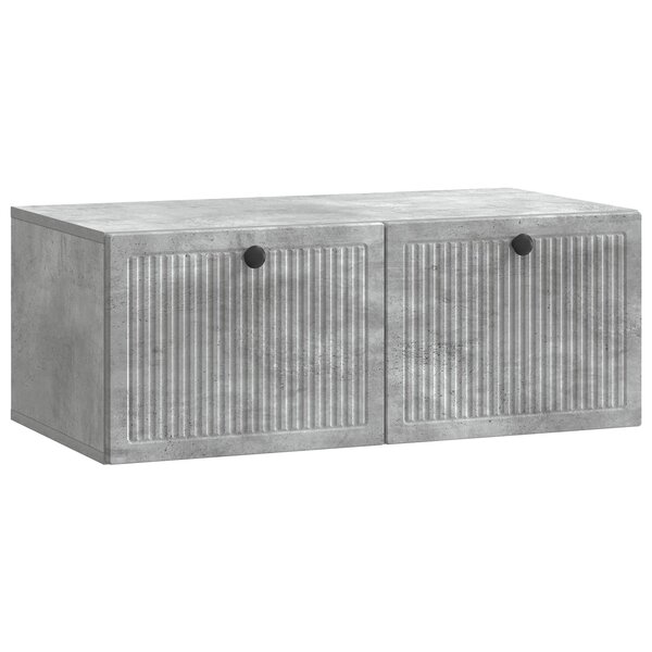 vidaXL Meuble TV mural Gris béton 78 5 x 41 x 30 cm Bois d'ingénierie