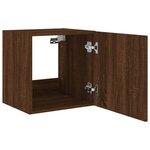 vidaXL Meuble TV mural avec lumières LED chêne marron 40 5x35x40 cm