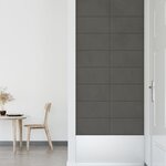 vidaXL Panneaux muraux 12 Pièces Gris foncé 60x30 cm Velours 2 16 m²