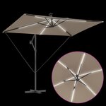 vidaXL Parasol banane à mât déporté Taupe 294 x 200 x 254 cm