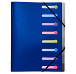 Trieur polypropylène 3 rabats Opaque 8 compartiments Coloris Aléatoire x 10 EXACOMPTA