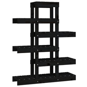 vidaXL Support à plantes Noir 85x25x109 5 cm Bois massif de pin