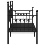 vidaXL Cadre de lit jour Noir 80x200 cm en acier