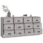 vidaXL Buffets 2 Pièces sonoma gris bois d'ingénierie