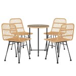 vidaXL Ensemble à manger de jardin 5Pièces Résine tressée