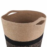 vidaXL Ensemble de Pots à Plantes 2 Pièces Naturel et noir Ø 28 x 28 cm
