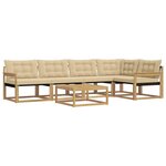 vidaXL Ensemble de canapés d'extérieur 6 pc Blanc et Beige