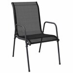 vidaXL Ensemble de salle à manger pour jardin 3 Pièces Noir