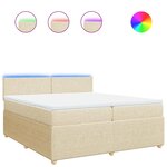 vidaXL Sommier à lattes de lit avec matelas Crème 200x200 cm Tissu
