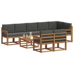 vidaXL Ensemble de canapés d'extérieur 9 pc Naturel et Anthracite