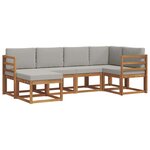 vidaXL Ensemble de canapés d'extérieur 6 Pièces Gris Naturel et Clair
