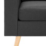 vidaXL Canapé à 2 places Gris foncé Tissu