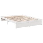 vidaXL Lit bibliothèque sans matelas blanc 140x190 cm bois pin massif