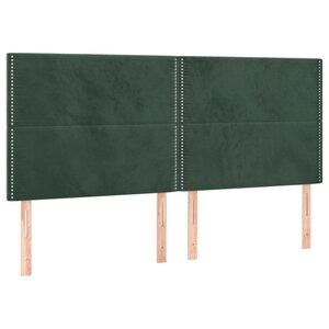 vidaXL Têtes de lit 4 Pièces Vert foncé 80x5x78/88 cm Velours