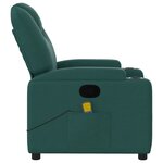 vidaXL Fauteuil de massage inclinable Vert foncé Tissu