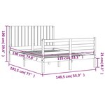 vidaXL Cadre de lit sans matelas gris bois massif