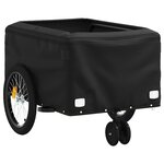 vidaXL Remorque de vélo noir 30 kg fer
