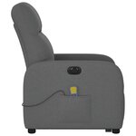vidaXL Fauteuil inclinable de massage électrique Gris foncé Tissu