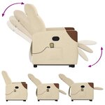 vidaXL Fauteuil inclinable de massage Crème Tissu