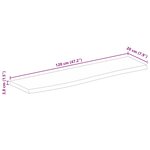 vidaXL Dessus de table à bord vivant 120x20x3 8cm bois massif manguier