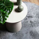 vidaXL Tapis shaggy à poils longs NAVARRA gris argenté 120x120 cm