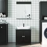 vidaXL Meubles de salle de bain 2 Pièces BERG noir bois de pin massif