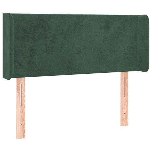 vidaXL Tête de lit avec oreilles Vert foncé 93x16x78/88 cm Velours