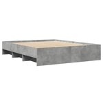 vidaXL Cadre de lit sans matelas gris béton 150x200 cm bois ingénierie