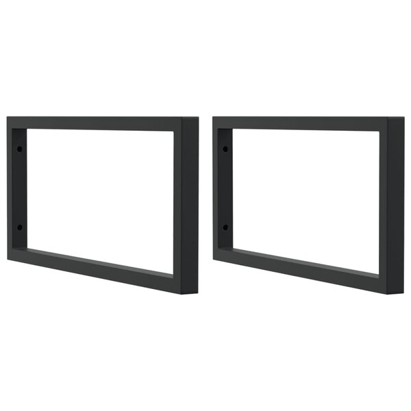 vidaXL Supports d'étagères pour lavabo 2 Pièces noir rectangulaire acier