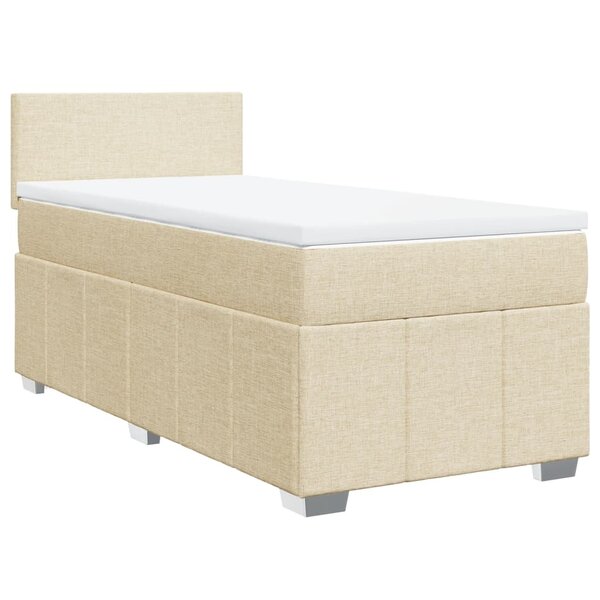 vidaXL Sommier à lattes de lit avec matelas Crème 80x200 cm Tissu
