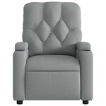 vidaXL Fauteuil de massage inclinable Gris clair Tissu