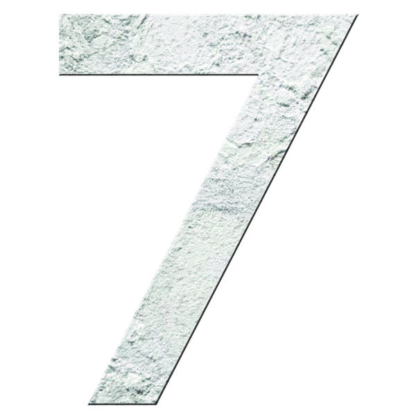Numéro 7- Numéro adhésif pour boîtes aux lettres- Pierre véritable 50 mm Albatre
