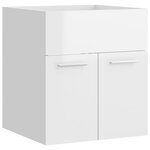 vidaXL Armoire d'évier lavabo intégré blanc brillant bois d'ingénierie