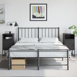 vidaXL Tables de chevet 2 Pièces noir 36x39x78 cm acier
