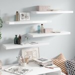 vidaXL Étagère murale flottante 4 Pièces Blanc brillant 80x23 5x3 8cm MDF