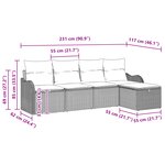 vidaXL Ensemble de Canapé de Jardin 5 Pièces avec Coussins Noir Poly Rattan